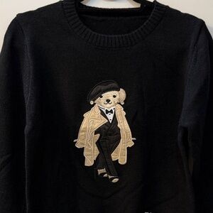 Black Sweater with Bear Design it’s NOT Ralph Lauren